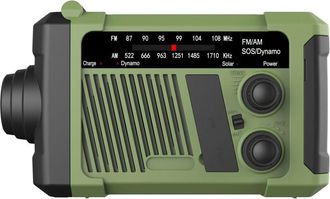 OEM Radio De Emergencia - Manivela Y Panel Solar - Para Camping Y Senderismo - Con Luz Led Y Funci&oacute;n Sos - 1 Unidad