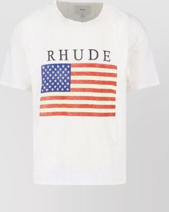 Rhude cotton graphic print short sleeve t-shirt