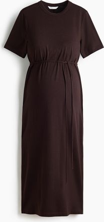 H&M MAMA T-Shirtkleid mit Bindedetail - Brown
