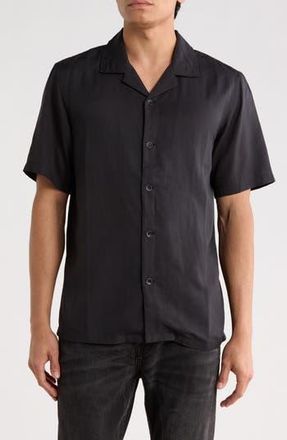Rag & Bone Alan Camp Shirt in Black at Nordstrom Rack, Size X-Large