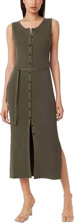 Frank + Oak Sleeveless Sweater Dress In Olive Green