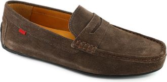 Marc Joseph New York West Village Leather Slip on Penny Loafer in Brown Suede at Nordstrom, Size 10.5