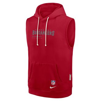 Nike Tampa Bay Buccaneers Sideline Nike Mens Dri-FIT NFL Sleeveless Pullover Hoodie in Red | 03B46DL8B-0CN