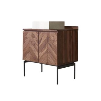 Tikamoon Mueble de ba&ntilde;o de madera maciza de palisandro de 80 cm