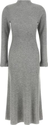 Fabiana Filippi Gray Virgin Wool Midi Womens Dress