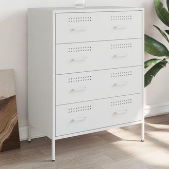 Berkfield Home Sideboard White 68x39x89 cm Steel | Size: 68 x 39 x 89 cm