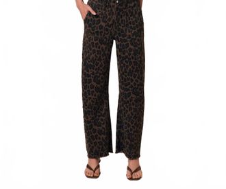 LE JEAN Utility Soft Mid Rise Barrel Jeans In Dark Leopard