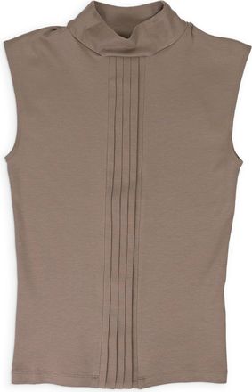 Roni Ilan LIGHT BROWN Roni Ilan SAND SLEEVELESS TOP WITH PLEATS