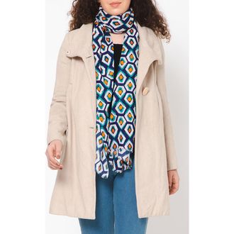 Vismaya Woven Wool Fringe Scarf in Navy Pentagon at Nordstrom Rack