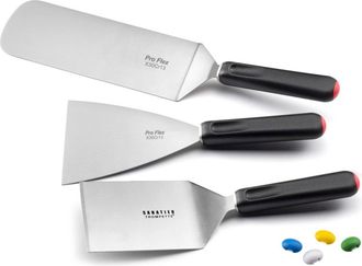 Sabatier Trompette Juego de 3 esp&aacute;tulas para la barbacoa Negro