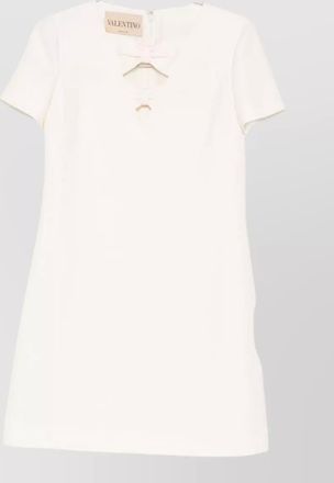 Valentino silk virgin wool cutout short-sleeve mini dress