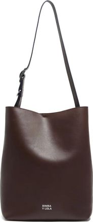 Bimba & Lola Grote Carlino leren schoudertas - Bruin