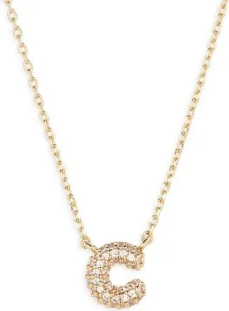 BP. Pav&eacute; Crystal Initial Necklace in C- 14K Gold Dipped at Nordstrom Rack