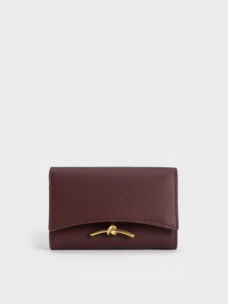 Charles & Keith Huxley Metallic Accent Front Flap Wallet
