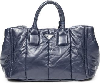Prada Pre-owned Womens Large Bomber Tote Handbag - Blue/Navy - One Size