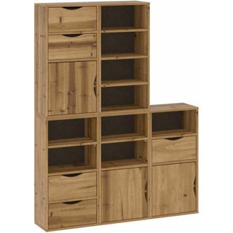 vidaXL Vidaxl - Armarios Auxiliares 5 Uds odda 40x24x79 Cm Madera Maciza Pino