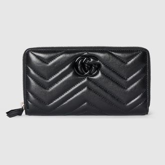 Gucci GG Marmont Zip Around Wallet, Black, Leather