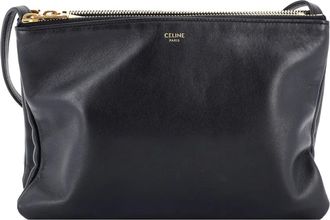 Celine Trio Leather Large crossbody bag - Zwart