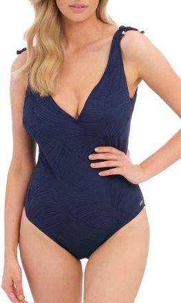 Fantasie Underwire Plunge One-Piece Swimsuit in Ink at Nordstrom, Size 34Dd