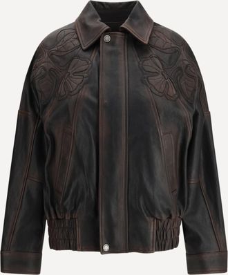 Golden Goose Bomber in nappa con ricamo Woman 42