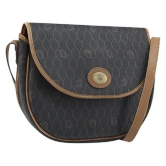 Dior Pre-owned Cross Body Bags, female, Black, Size: ONE SIZE Pre-owned Vintage Honeycomb Canvas Shoulder Bag