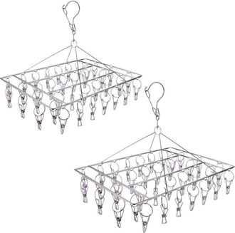 OEM Secador De Calcetines, Acero Inoxidable, 2 Piezas, 40 Pinzas