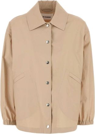 Jil Sander Stijlvolle Beige Katoenen Jas - Dames - Zomerjassen - Beige - S - Katoen - Jassen