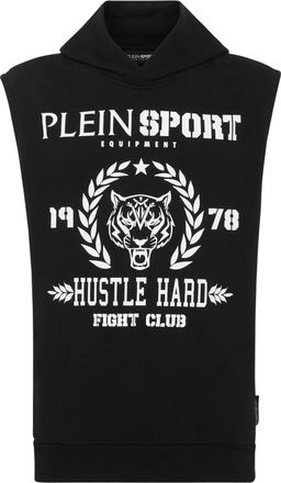 Plein Sport Hooded Sweatshirt Tiger - Heren - Sportshirts - Zwart - 3XL - Katoen - Fitness