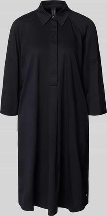 Marc Cain Hemdblusenkleid mit &uuml;berschnittenen Schultern in Marine, Gr&ouml;&szlig;e 34