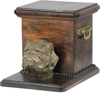 OEM Bulldog Ingl&eacute;s, Bulldog - Una Urna Para Cenizas De Perro Con Una Estatuilla, Una Elegante Urna Para Un Perro, Una Urna &Uacute;nica Con Un Busto De Perro De 