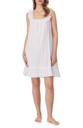 Eileen West Swiss Dot Sleeveless Cotton Chemise Nightgown in White at Nordstrom, Size X-Large