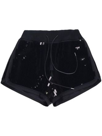 sacai sequin-embellished shorts - Black