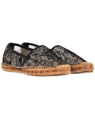 Dolce & Gabbana Womens Canvas Lace Espadrille Flat (Authentic Pre-Loved)