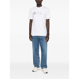 HUGO BOSS Logo-Patched Cotton T-Shirt - White