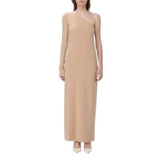 Sportmax Kleedjes, Dames, Roze, L, Blush Pink One-Shoulder Maxi Jurk