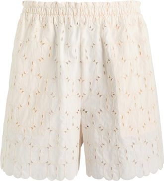 Moncler Embroidered Cotton-blend Poplin Shorts - Natural - 40 (UK8 / S)