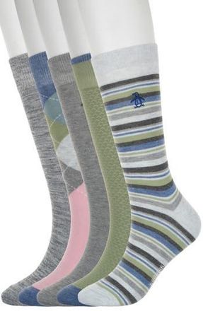 Original Penguin Wrigley Stripe Assorted 3-Pack Crew Socks in Cream at Nordstrom Rack