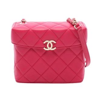 Chanel Pre-owned Matelasse Lamslederen Schoudertas - Dames - Pre-owned - Roze - Maat: ONE Size Leer