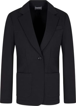 Emporio Armani Single-breasted Blazer in Interlock Jersey - Heren - Blazers - Zwart - L - Jassen