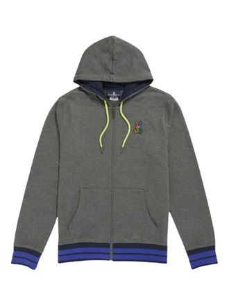 Psycho Bunny Warwick logo-embroidered banded hoodie - Grey