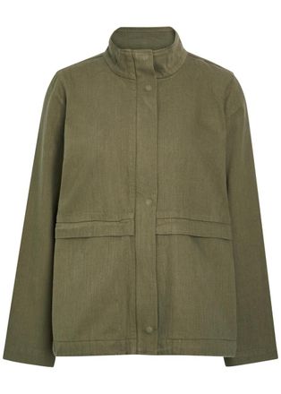 Eileen Fisher Eileen Fisher Cotton and Linen-blend Jacket - Olive - L (UK 18-20 / XL)