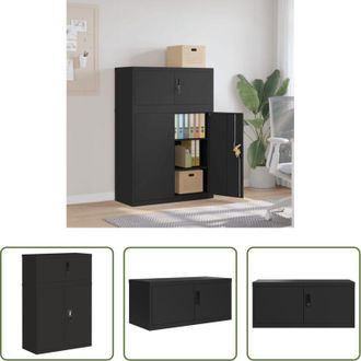 vidaXL Armadio per ufficio - Armadio Classificatore Nero 90x40x130 cm in Acciaio