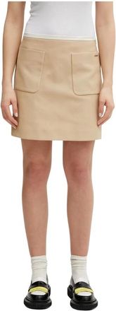 Maison Kitsun&eacute; Patch Pocket Mini Rok - Dames - Korte rokken - Bruin - S - Katoen - Rokken