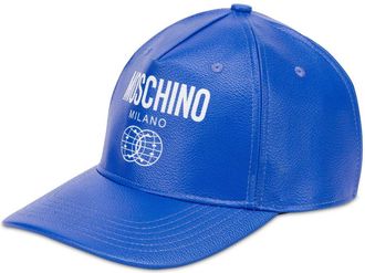 Moschino logo-print six-panel cap - men - Polyurethane/Cotton/Polyester - One Size - Blue