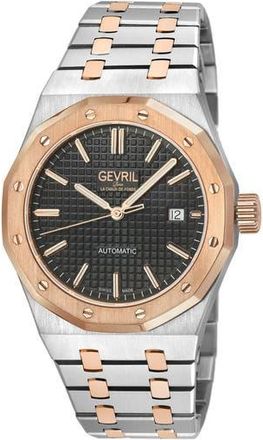 Gevril Group Gotham Automatic Bracelet Watch, 41mm in Silver/Rose Gold at Nordstrom Rack