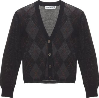 Our Legacy Ivy argyle-pattern cardigan - Black
