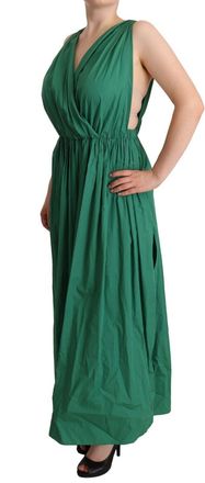 Dolce & Gabbana Womens Green Cotton Sleeveless V-Neck Dress