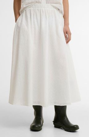 Barbour Melody Cotton Blend Eyelet Skirt in White at Nordstrom, Size 14 Us