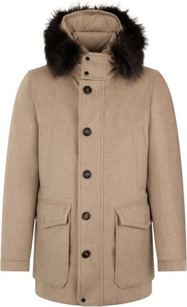 Moorer Jassen, Heren, Beige, M, Kasjmier, Elegante Winterjas