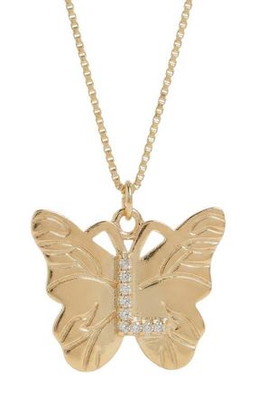 The M Jewelers NY The Butterfly Initial Pendant Nekclace in Gold L at Nordstrom